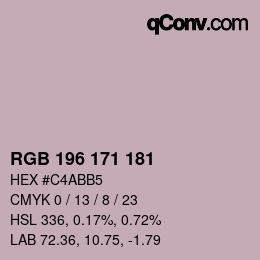 カラーコード: RGB 196 171 181 | qconv.com