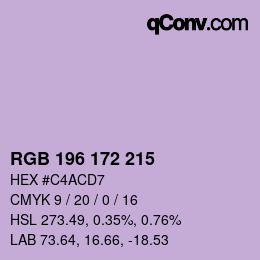 Color code: RGB 196 172 215 | qconv.com