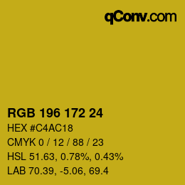 Color code: RGB 196 172 24 | qconv.com
