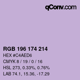 Código de color: RGB 196 174 214 | qconv.com