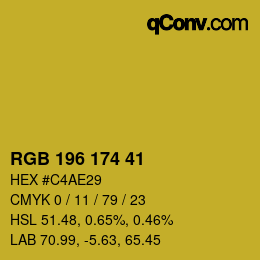 Color code: RGB 196 174 41 | qconv.com