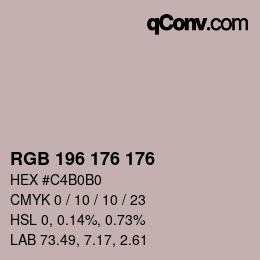 Color code: RGB 196 176 176 | qconv.com