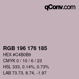颜色代码: RGB 196 176 185 | qconv.com