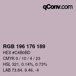 Código de color: RGB 196 176 189 | qconv.com
