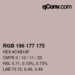 Color code: RGB 196 177 175 | qconv.com