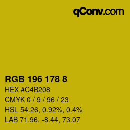 Color code: RGB 196 178 8 | qconv.com