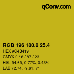 カラーコード: RGB 196 180.8 25.4 | qconv.com