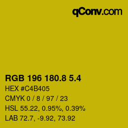 カラーコード: RGB 196 180.8 5.4 | qconv.com