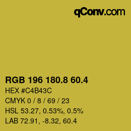 カラーコード: RGB 196 180.8 60.4 | qconv.com
