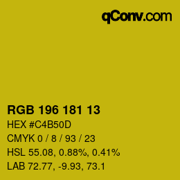 カラーコード: RGB 196 181 13 | qconv.com