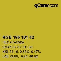 Color code: RGB 196 181 42 | qconv.com