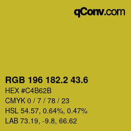 カラーコード: RGB 196 182.2 43.6 | qconv.com