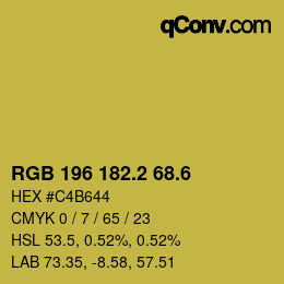 カラーコード: RGB 196 182.2 68.6 | qconv.com