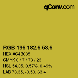 カラーコード: RGB 196 182.6 53.6 | qconv.com