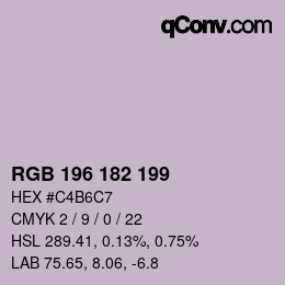 Color code: RGB 196 182 199 | qconv.com