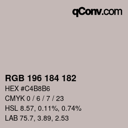 Farbcode: RGB 196 184 182 | qconv.com