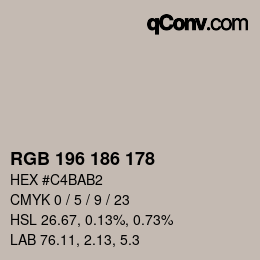 Farbcode: RGB 196 186 178 | qconv.com
