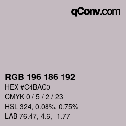 Farbcode: RGB 196 186 192 | qconv.com