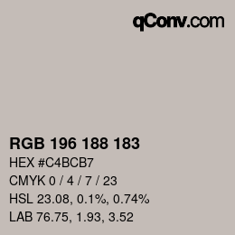 Farbcode: RGB 196 188 183 | qconv.com