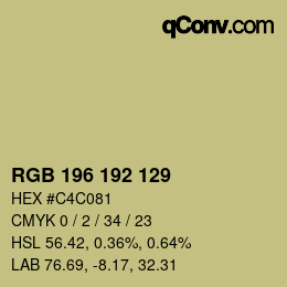 Color code: RGB 196 192 129 | qconv.com