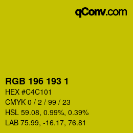 カラーコード: RGB 196 193 1 | qconv.com