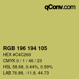 Color code: RGB 196 194 105 | qconv.com