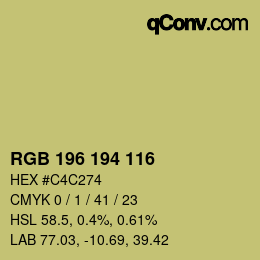 カラーコード: RGB 196 194 116 | qconv.com