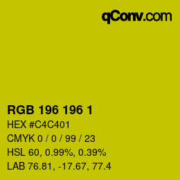 Color code: RGB 196 196 1 | qconv.com