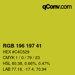 カラーコード: RGB 196 197 41 | qconv.com