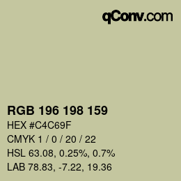 Farbcode: RGB 196 198 159 | qconv.com