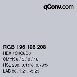 颜色代码: RGB 196 198 208 | qconv.com