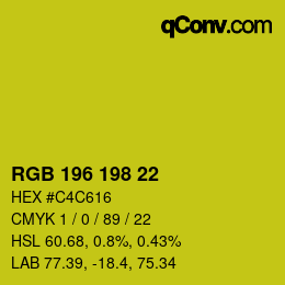 Color code: RGB 196 198 22 | qconv.com