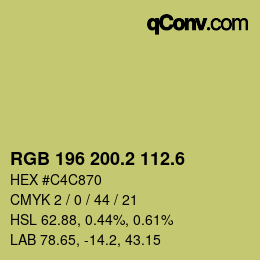カラーコード: RGB 196 200.2 112.6 | qconv.com