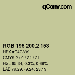 カラーコード: RGB 196 200.2 153 | qconv.com