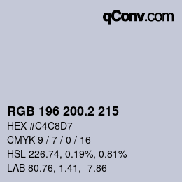 カラーコード: RGB 196 200.2 215 | qconv.com