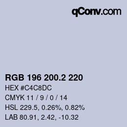 カラーコード: RGB 196 200.2 220 | qconv.com