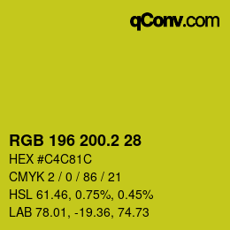 カラーコード: RGB 196 200.2 28 | qconv.com