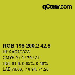 カラーコード: RGB 196 200.2 42.6 | qconv.com