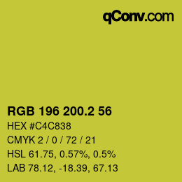 カラーコード: RGB 196 200.2 56 | qconv.com