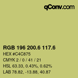 カラーコード: RGB 196 200.6 117.6 | qconv.com