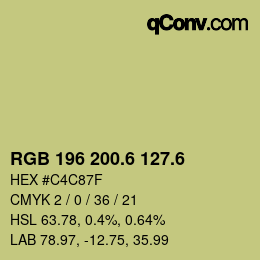 カラーコード: RGB 196 200.6 127.6 | qconv.com