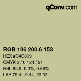 カラーコード: RGB 196 200.6 153 | qconv.com