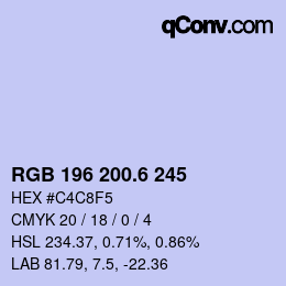 カラーコード: RGB 196 200.6 245 | qconv.com