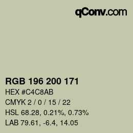 Color code: RGB 196 200 171 | qconv.com