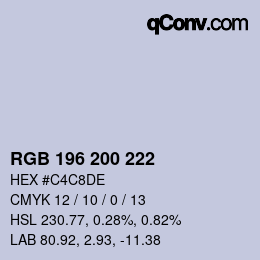 カラーコード: RGB 196 200 222 | qconv.com