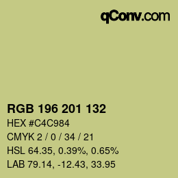 カラーコード: RGB 196 201 132 | qconv.com