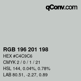 Color code: RGB 196 201 198 | qconv.com