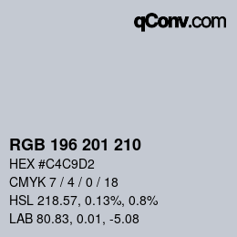 Color code: RGB 196 201 210 | qconv.com