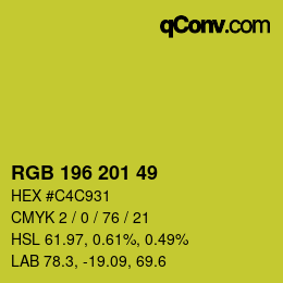 颜色代码: RGB 196 201 49 | qconv.com