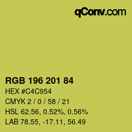 Color code: RGB 196 201 84 | qconv.com